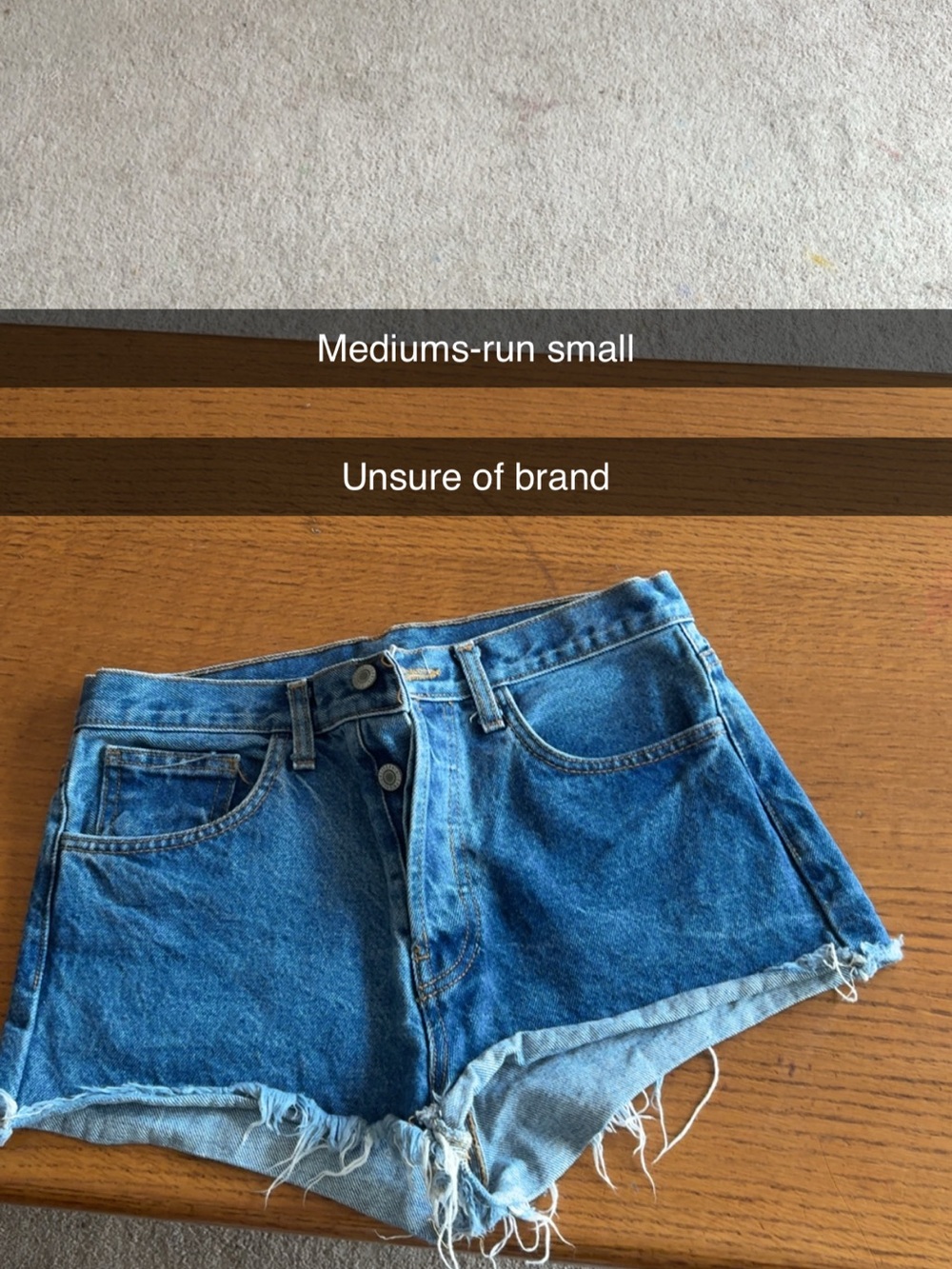 Classic Blue Denim Frayed Hem Women’s Shorts